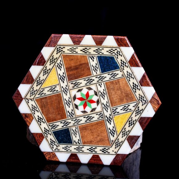 Handcrafted Vintage Molero Style Drink Coasters | 4 Unique Multicolor Coasters - Picture 3 of 9